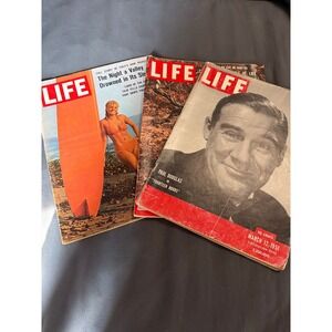 Vintage LIFE Magazine Lot 1951 1954 1963 Yvette Mimieux Jim Brown Ads 3 Issues